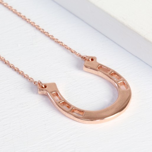 Rose Gold Horseshoe Necklace Women's Jewellery Lisa Angel